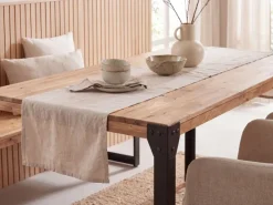 Esszimmertisch FineBuy 120 cm Esstisch Akazie Holz Massiv Küchentisch Industrial