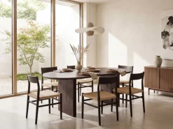 Esszimmertisch FineBuy Esstisch 180 cm Holz Dunkelbraun Küchentisch Nierenform