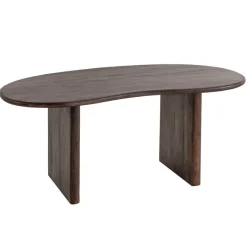 Esszimmertisch FineBuy Esstisch 180 cm Holz Dunkelbraun Küchentisch Nierenform