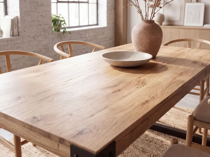 Esszimmertisch FineBuy Esstisch Akazie Holz Massiv Metall Küchentisch Industrial