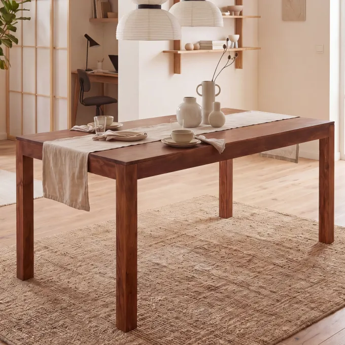 Esszimmertisch FineBuy Esstisch Sheesham Massivholz Küchentisch Esszimmer Groß