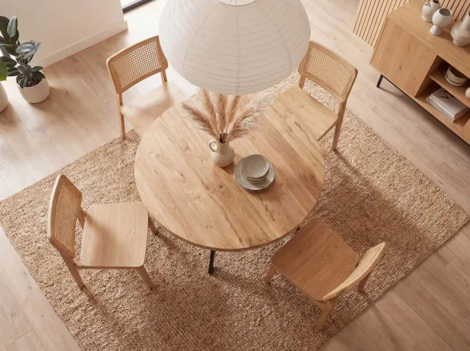 Esszimmertisch FineBuy Esstisch 120 cm Mango Holz Massiv Küchentisch Rund Modern