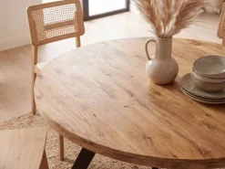 Esszimmertisch FineBuy Esstisch 120 cm Mango Holz Massiv Küchentisch Rund Modern