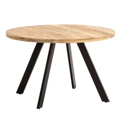 Esszimmertisch FineBuy Esstisch 120 cm Mango Holz Massiv Küchentisch Rund Modern