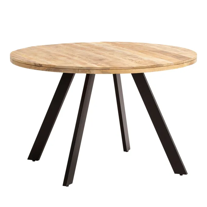 Esszimmertisch FineBuy Esstisch 120 cm Mango Holz Massiv Küchentisch Rund Modern