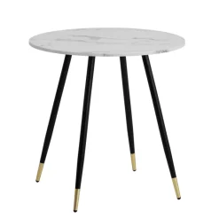 Esszimmertisch FineBuy Esstisch 75 cm Marmor Optik Küchentisch Rund Modern