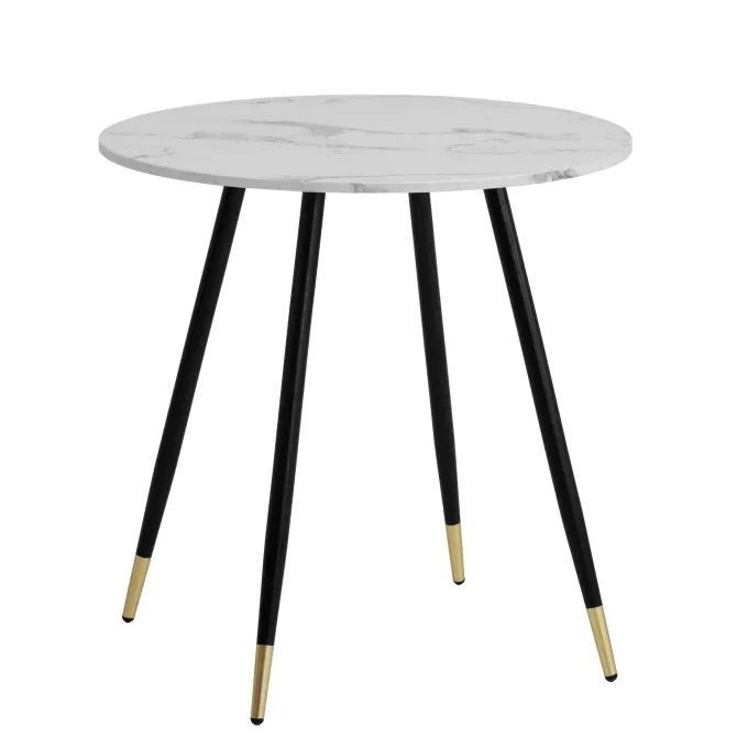 Esszimmertisch FineBuy Esstisch 75 cm Marmor Optik Küchentisch Rund Modern