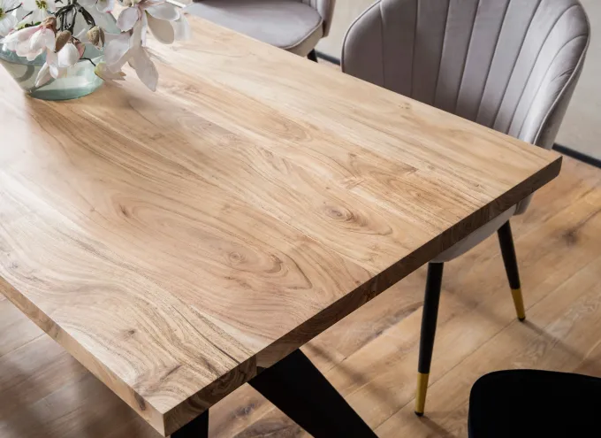 Esszimmertisch FineBuy Küchentisch Akazie Holz Massiv Esstisch Loft Groß Modern