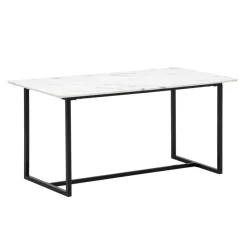 Esszimmertisch FineBuy Küchentisch 120 cm Marmor Optik Weiß Klein Esstisch