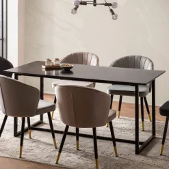 Esszimmertisch FineBuy Marmor Optik Schwarz Esstisch Küchentisch Tisch Esszimmer