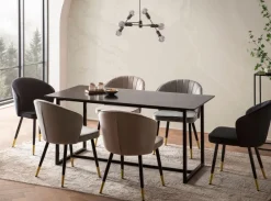 Esszimmertisch FineBuy Marmor Optik Schwarz Esstisch Küchentisch Tisch Esszimmer