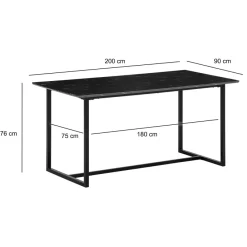 Esszimmertisch FineBuy Marmor Optik Schwarz Esstisch Küchentisch Tisch Esszimmer