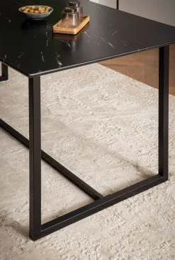 Esszimmertisch FineBuy Marmor Optik Schwarz Esstisch Küchentisch Tisch Esszimmer