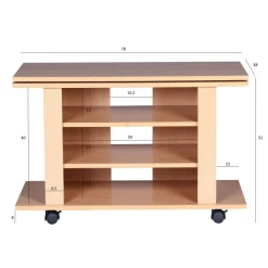 Fernsehschrank Rollbar Drehbar TV Bank Schrank Möbel Fernsehtisch HiFi Rack Holz