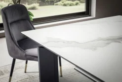 FineBuy Ausziehbarer Design Esstisch 180 - 240 cm Glas Keramik Keramiktisch Esszimmertisch