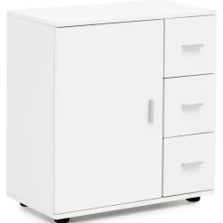 FineBuy Badschrank Midischrank Weiß Badezimmerschrank Matt Kommode