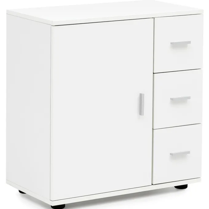 FineBuy Badschrank Midischrank Weiß Badezimmerschrank Matt Kommode