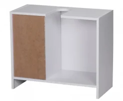 FineBuy Bad Waschbecken Unterschrank 54 x 63 x 30 cm 1 Tür 3 Schubladen weiß