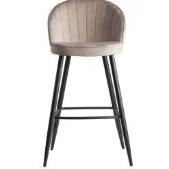 FineBuy Barhocker Samt Barstuhl Design Tresenhocker mit Lehne Stoff Hocker 110kg