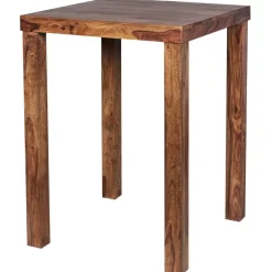 FineBuy Bartisch Massivholz Sheesham 80x80x110cm Stehtisch Bistrotisch Tisch