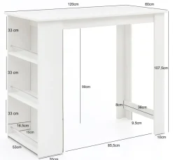FineBuy Bartisch Stehtisch Bartresen Tisch Bistrotisch Tresen Bar Tresentisch