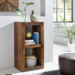 FineBuy Bücherregal KALKUTTA 45 x 35 x 90 cm Standregal Massiv Regal Cube