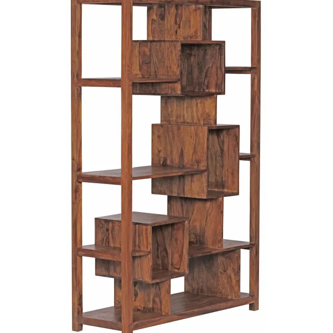 FineBuy Bücherregal Massiv Sheesham 180 cm Massivholz XXL Regal Raumteiler