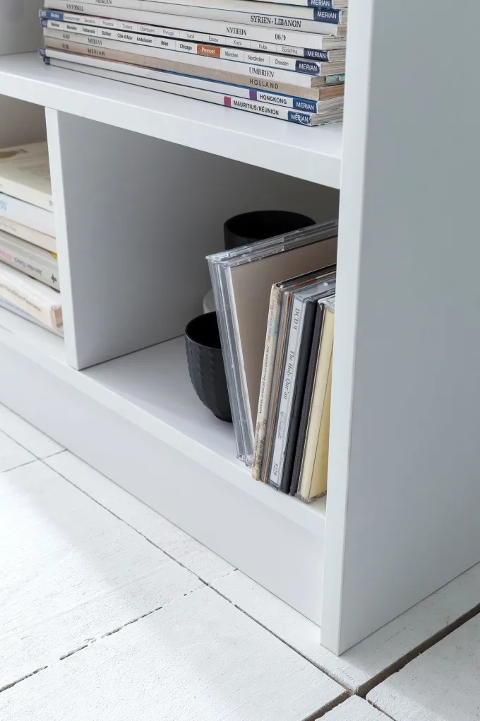 FineBuy Bücherregal SV51829 Holzregal Standregal Holz Regal Flurregal modern