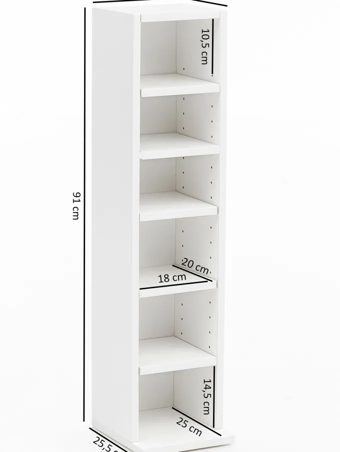 FineBuy Bücherregal SV51375 Standregal 21x91x25,5cm Wandregal 6 Fächer Holzregal