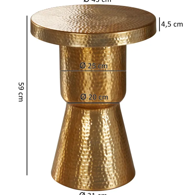 FineBuy Beistelltisch Ablagetisch 43 x 59 x 43 cm Aluminium Anstelltisch Alu