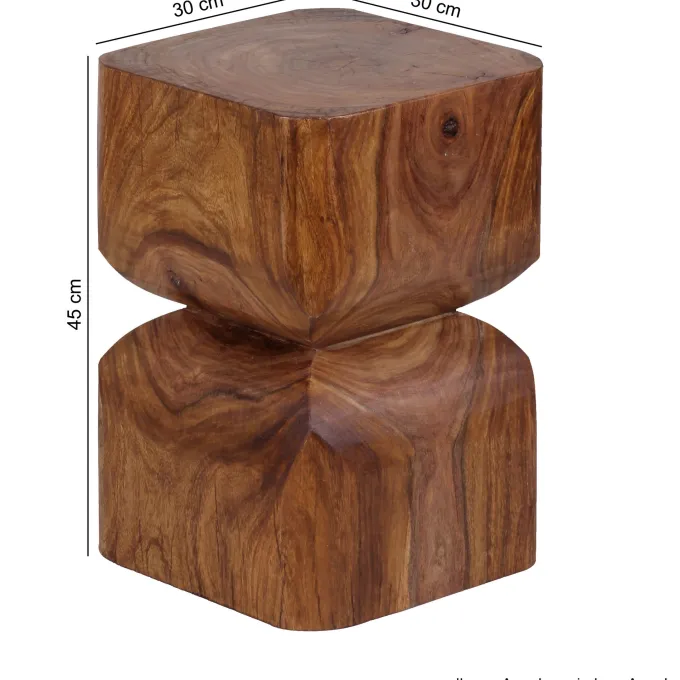 FineBuy Beistelltisch Braun Holztisch Rustikaler Deko-Tisch Anstelltisch Klein