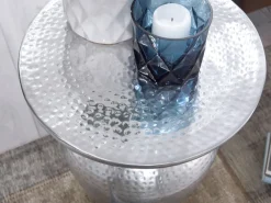 FineBuy Beistelltisch Ø 36,5 cm Tisch Alu Couchtisch Wohnzimmertisch Ablagetisch