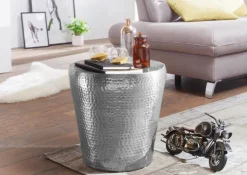 FineBuy Beistelltisch Dekotisch Metall Ablagetisch Anstelltisch Hammerschlag