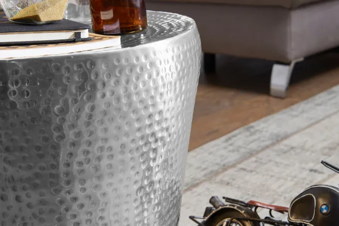FineBuy Beistelltisch Dekotisch Metall Ablagetisch Anstelltisch Hammerschlag