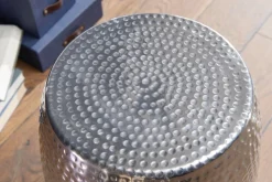 FineBuy Beistelltisch Dekotisch Metall Ablagetisch klein Hammerschlag rund