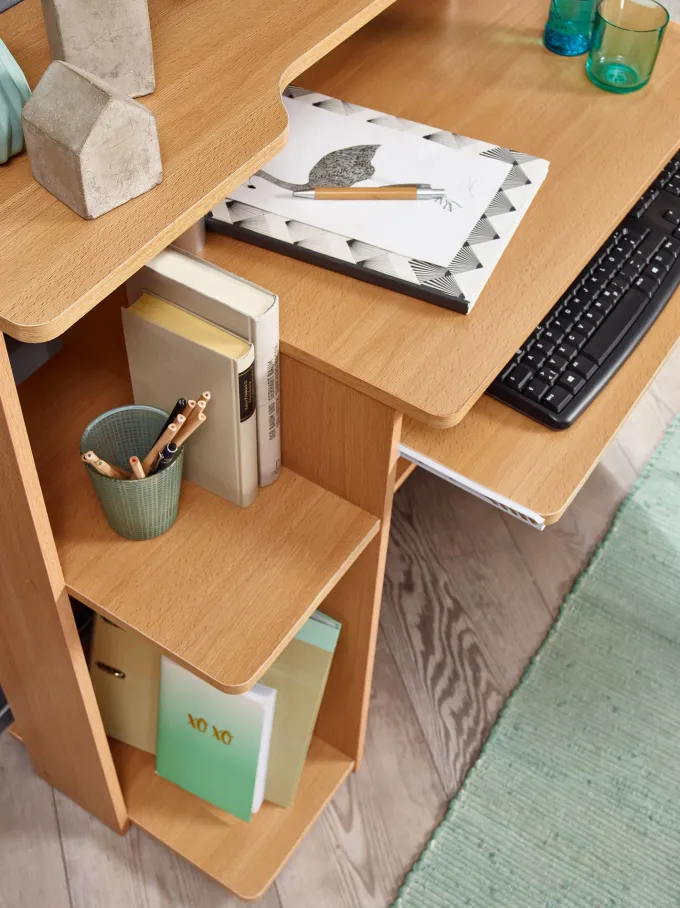 FineBuy Computertisch 94x90,5x48,5 cm Schreibtisch Modern mit Tastaturauszug