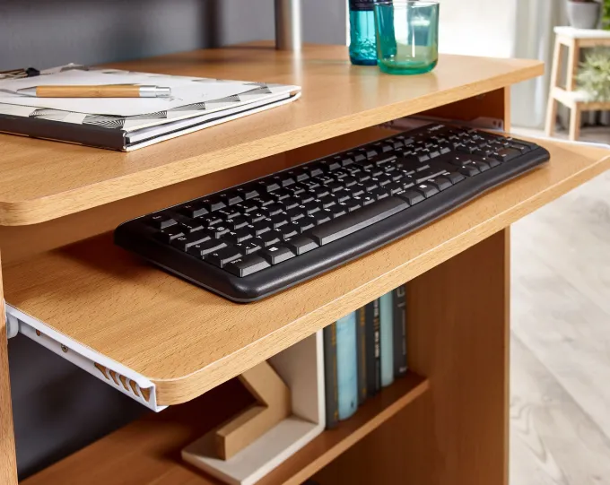 FineBuy Computertisch 94x90,5x48,5 cm Schreibtisch Modern mit Tastaturauszug