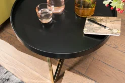 FineBuy Couchtisch JESI Sofatisch rund Tabletttisch Beistelltisch Retro Metall