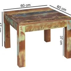 FineBuy Couchtisch KALKUTTA 60 x 47 x 60cm Beistelltisch Wohnzimmer Tisch Massiv