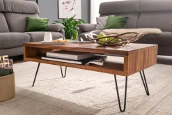 FineBuy Couchtisch Massivholz 100x40x50 cm Wohnzimmertisch Sofatisch Tisch