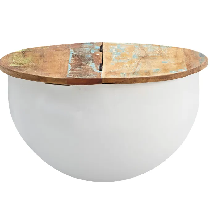 FineBuy Couchtisch Massivholz Ø 60cm Wohnzimmertisch Rund Sofatisch Tisch Modern