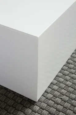 FineBuy Couchtisch MONOBLOC Holztisch Weiß 60 cm Wohnzimmertisch Sofatisch Tisch