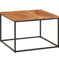 FineBuy Couchtisch quadratisch 60x60cm Akazie Massivholz Design Wohnzimmertisch