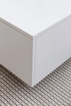FineBuy Couchtisch Weiß 60 x 60 cm Wohnzimmertisch Beistelltisch Quadratisch