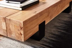 FineBuy Couchtisch Wohnzimmertisch Massivholz Sofatisch Massiv Wohnzimmer Tisch