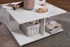 FineBuy Couchtisch 70x70cm Wohnzimmertisch Sofatisch Tisch mit 2 Schubladen