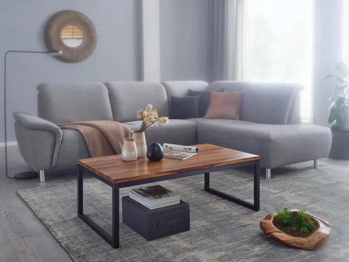 FineBuy Couchtisch 110x40x60 cm Massivholz Wohnzimmertisch Tisch Wohnzimmer