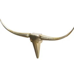 FineBuy Deko Geweih Bull M Aluminium Design Hörner 100cm Wanddekoration Gold