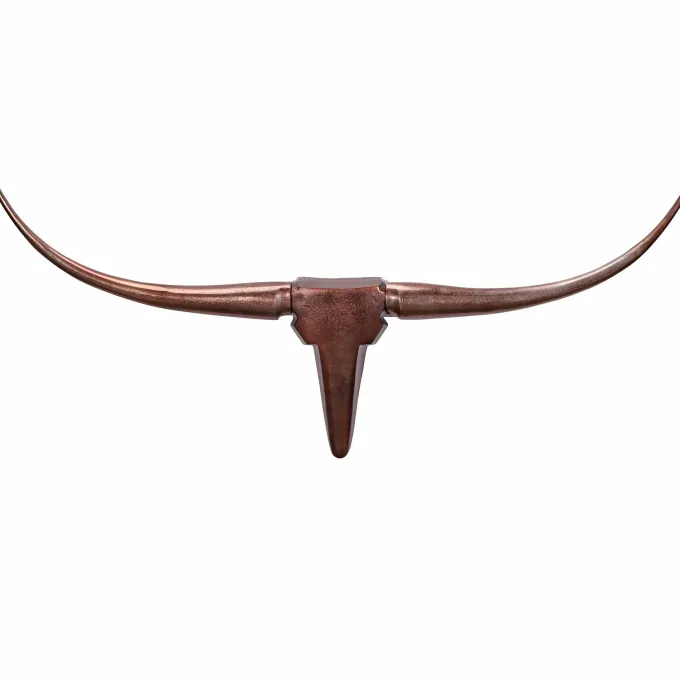 FineBuy Deko Geweih Bull M Aluminium Design Hörner 100cm Wanddekoration Bronze