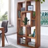 FineBuy Design Bücherregal Massiv Sheesham 180cm Massivholz Raumteiler Regal